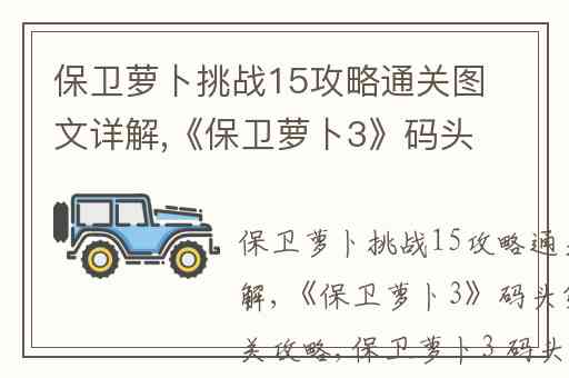 保卫萝卜挑战15攻略通关图文详解,《保卫萝卜3》码头第15关通关攻略